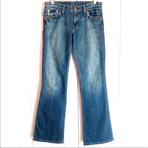 AX Armani Exchange Distressed Bootcut Jeans, Size 10 - Picture 3 of 10